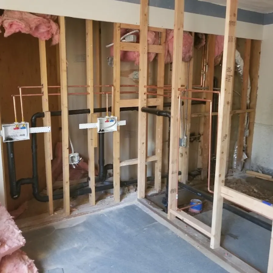 Copper pipe rough-in and plumbing installation in Homer